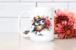Bird Big Eyes Hat Standing Up Human Like Flower Bouquet | Product Image 2
