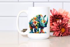 Rhino with 3D Flowers, Transparent PNG Product Image 2