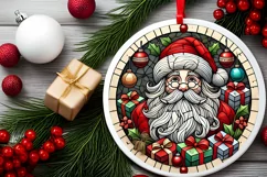 Round Christmas Ornament Sublimation|Clipart Product Image 2