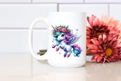 Posing Baby Unicorn Watercolor PNG Product Image 2