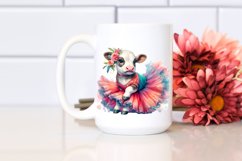 Colorful Baby Cow in Waltz Dancer&#039;s Gown, Transparent PNG Product Image 2