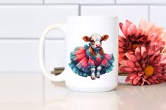 Colorful Baby Cow in Waltz Dancer&#039;s Gown, Transparent PNG Product Image 2