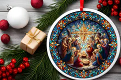 Round Christmass Ornament PNG Product Image 2