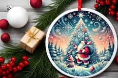 Round Christmas Ornament Sublimation|Clipart Product Image 2