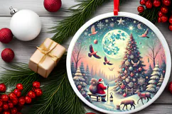 Round Christmass Ornament PNG Product Image 2