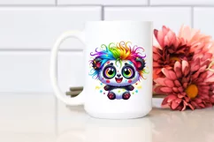 Colorful Baby Panda Cartoon | Sublimation Clipart Product Image 2
