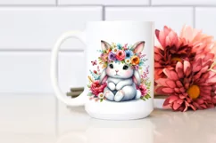Cartoon-Style Cute Bunny with Flower Crown | Clipart Product Image 2