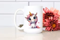 Expressive Baby Face Unicorn, Transparent PNG Product Image 2