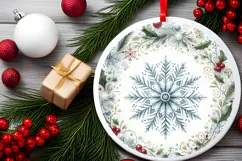 Round Christmass Ornament PNG Product Image 2