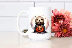 Washed Watercolor Walrus on a Moon PNG Product Image 2