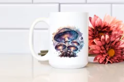 Shiny Celestial Mushroom Watercolor Splash PNG Product Image 2