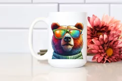 Quirky Bear Portrait with Sunglasses, Transparent PNG Product Image 2