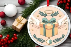 Round Christmas Ornament Sublimation|Clipart Product Image 2