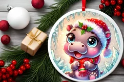 Round Christmas Ornament Sublimation|Clipart Product Image 1