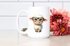 Watercolor Funny Baby Sheep Standing | Clipart Product Image 2