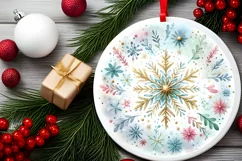 Round Christmas Ornament Sublimation|Clipart Product Image 2