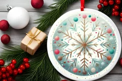Round Christmas Ornament Sublimation|Clipart Product Image 2