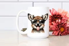 Funny Cute Deer Watercolor Clipart Product Image 2