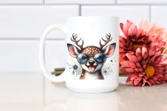 Funny Cute Deer Watercolor Clipart Product Image 2