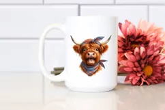 Cow Highland Cow Portrait with Bandana Product Image 2