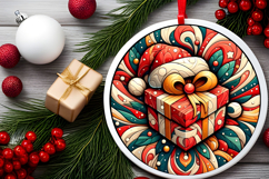 Round Christmass Ornament PNG Product Image 2