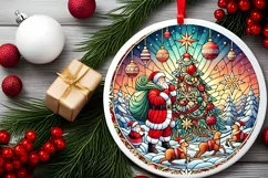 Round Christmas Ornament Sublimation|Clipart Product Image 2