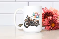 Vintage Rusted Motorcycle Watercolor Clipart Product Image 2
