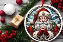 Round Christmas Ornament Sublimation|Clipart Product Image 2
