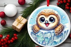 Round Christmas Ornament Sublimation|Clipart Product Image 1