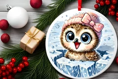 Round Christmas Ornament Sublimation|Clipart Product Image 1