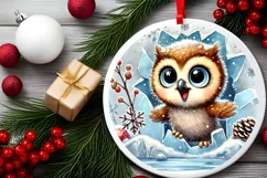 Round Christmas Ornament Sublimation|Clipart Product Image 1