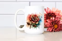 Wooden Stained Rose Watercolor Abstract Sticker Product Image 2