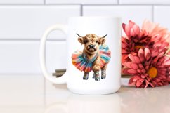 Baby Cow with Charleston Dress, Watercolor PNG Product Image 2