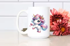 Pastel Cute Baby Unicorn Dancing | Clipart Product Image 2
