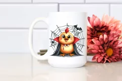 Funny Chicken in Front of Spider Web | Sublimation Clipart Product Image 2