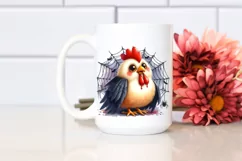 Funny Chicken in Front of Spider Web | Sublimation Clipart Product Image 2