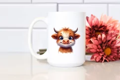 Funny Baby Highland Cow PNG Product Image 2