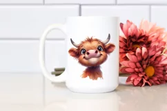 Funny Baby Highland Cow PNG Product Image 2