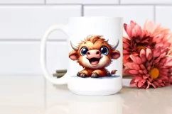 Funny Baby Highland Cow PNG Product Image 2