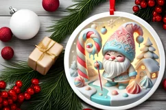 Round Christmas Ornament Sublimation|Clipart Product Image 1