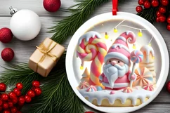 Round Christmas Ornament Sublimation|Clipart Product Image 1
