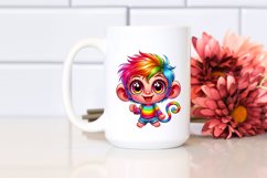 Colorful Baby Monkey Cartoon | Sublimation Clipart Product Image 2