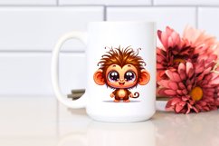Colorful Baby Monkey Cartoon | Sublimation Clipart Product Image 2