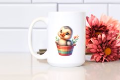 Colorful Baby Snow Goose in Wooden Bucket | Sublimation | Product Image 2