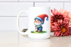 Cute Baby Gnome Playing Golf |Sublimation Clipart Product Image 2
