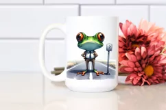 Frog Standing Phishing Road |Sublimation Clipart Product Image 2