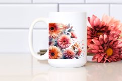 Abstract Watercolor Basket with Large Gerbera | Clipart Product Image 2
