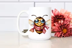 Funny Cute Bee in Silk Scarf Sunglasses Clipart Product Image 2
