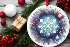 Round Christmas Ornament Sublimation|Clipart Product Image 2