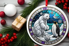 Round Christmas Ornament Sublimation|Clipart Product Image 1